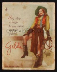 1e324 GILDA Spanish herald '46 Glenn Ford, sexy Rita Hayworth full-length in western wear!