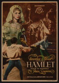 1e330 HAMLET Spanish herald '48 Laurence Olivier in William Shakespeare classic!