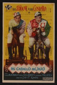 1e345 IT AIN'T HAY Spanish herald '43 Bud Abbott & Lou Costello in horse racing comedy!
