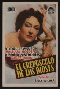 1e385 SUNSET BOULEVARD Spanish herald '52 great image of Gloria Swanson with drink!