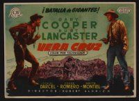 1e393 VERA CRUZ Spanish herald '55 best close up artwork of cowboys Gary Cooper & Burt Lancaster!