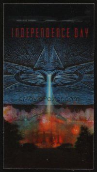 1e004 INDEPENDENCE DAY video lenticular promo card '96 3-D image of alien ship over White House!