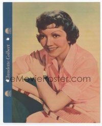 1e112 CLAUDETTE COLBERT Dixie ice cream premium '30s smiling portrait plus biography on back!