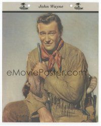 1e120 JOHN WAYNE Dixie ice cream premium '50s great c/u cowboy portrait + biography on back!