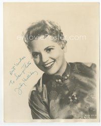 1e238 JUDY HOLLIDAY signed deluxe 8x10 still '56 head & shoulders smiling portrait!