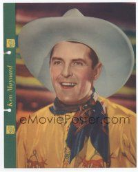 1e122 KEN MAYNARD Dixie ice cream premium '30s great c/u cowboy portrait + biography on back!