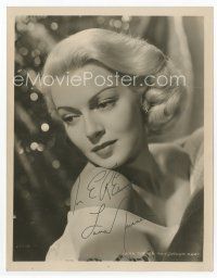 1e243 LANA TURNER signed 8x10 still '50s wonderful close portrait of the sexy blonde star!