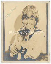 1e256 MITZI GREEN signed deluxe 8x10 still '30s close up of the child actress smiling with her dog!
