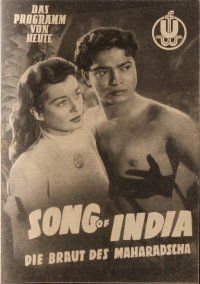 1e516 SONG OF INDIA Austrian program '50 Sabu, Gail Russell, Turhan Bey, different images!
