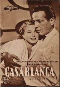 1e410 CASABLANCA German program '52 Humphrey Bogart, Ingrid Bergman, Michael Curtiz, different!