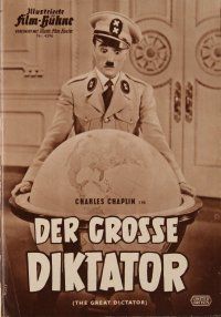 1e422 GREAT DICTATOR German program '58 many different images of Charlie Chaplin as Hynkel!