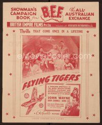 1f238 FLYING TIGERS Australian pressbook '42 John Wayne, John Carroll, Anna Lee, World War II!