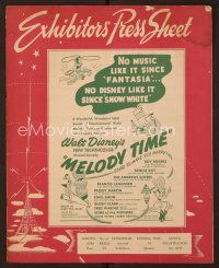 1f241 MELODY TIME Australian pressbook '48 Walt Disney, Pecos Bill, Little Toot & more!