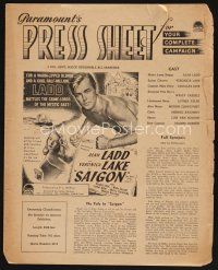 1f244 SAIGON Australian pressbook '48 barechested Alan Ladd & sexy Veronica Lake!