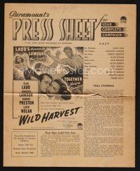 1f247 WILD HARVEST Australian pressbook '47 Alan Ladd & sexy Dorothy Lamour!
