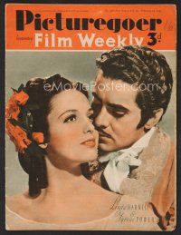 1f338 PICTUREGOER English magazine February 15, 1941 Linda Darnell & Tyrone Power romantic c/u!