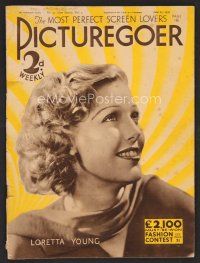 1f331 PICTUREGOER English magazine June 25, 1932 head & shoulders portrait of Loretta Young!