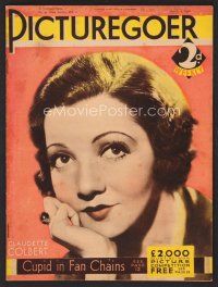1f330 PICTUREGOER English magazine March 12, 1932 super close up of pretty Claudette Colbert!