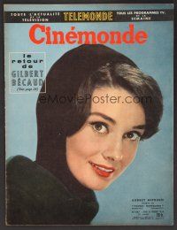 1f356 CINEMONDE French magazine February 26, 1959 super close up of beautiful Audrey Hepburn!
