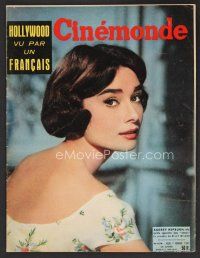 1f355 CINEMONDE French magazine February 7, 1957 head & shoulders c/u of beautiful Audrey Hepburn!