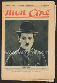 1f381 MON CINE French magazine March 15, 1928 great portrait of Charlie Chaplin as the Tramp!