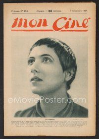 1f379 MON CINE French magazine November 3, 1927 c/u of Maria Falconetti as Joan of Arc!