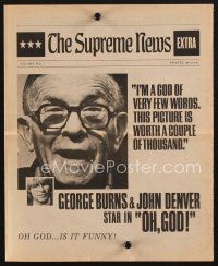 1f086 OH GOD herald '77 directed by Carl Reiner, George Burns, John Denver, Teri Garr!