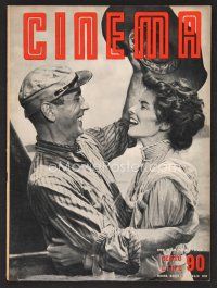 1f401 CINEMA Italian magazine July 15, 1952 Humphrey Bogart & Katharine Hepburn in African Queen!