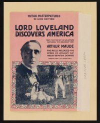 1f014 LORD LOVELAND DISCOVERS AMERICA/AS A WOMAN SOWS magazine ad '16 early silent double-bill!