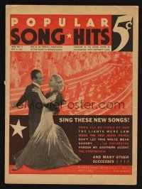 1f141 POPULAR SONG HITS magazine October 6, 1934 Fred Astaire & Ginger Rogers from Gay Divorcee!