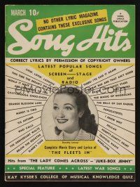 1f149 SONG HITS magazine March 1942 head & shoulders smiling portrait of Dorothy Lamour!