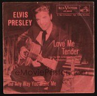 1f003 ELVIS PRESLEY 45 RPM record '56 rare early issue of classic Love Me Tender!