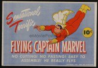 1f007 FLYING CAPTAIN MARVEL paper doll '44 no cutting or pasting, easy to assemble and it flys!