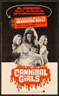 1f452 CANNIBAL GIRLS pressbook '73 Ivan Reitman, Eugene Levy, wacky sexy horror!