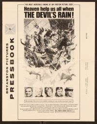 1f459 DEVIL'S RAIN pressbook '75 Ernest Borgnine, William Shatner, Anton Lavey, cool Kunstler art!