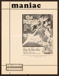 1f514 MANIAC pressbook '63 Kerwin Mathews, Hammer, he stalks his wife, his daughter, their lover!
