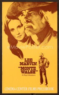 1f523 MONTE WALSH pressbook '70 super close up of cowboy Lee Marvin & pretty Jeanne Moreau!