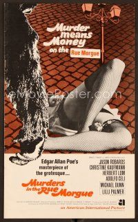 1f527 MURDERS IN THE RUE MORGUE pressbook '71 Edgar Allan Poe, sexy legs in fishnet stockings!