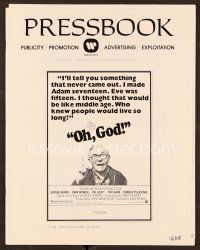 1f543 OH GOD pressbook '77 directed by Carl Reiner, great image of wacky George Burns!