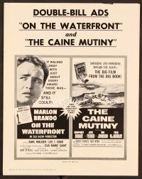 1f545 ON THE WATERFRONT/THE CAINE MUTINY pressbook '59 Marlon Brando, Humphrey Bogart double-bill