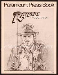 1f573 RAIDERS OF THE LOST ARK pressbook '81 great art of adventurer Harrison Ford by Richard Amsel!