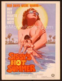 1f595 SISSY'S HOT SUMMER pressbook '79 great sexy art, her days were warm, but her nights were hot!