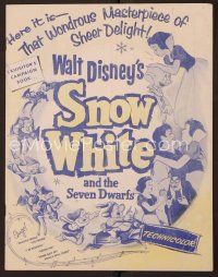 1f603 SNOW WHITE & THE SEVEN DWARFS pressbook R58 Walt Disney animated cartoon fantasy classic!