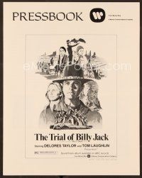 1f640 TRIAL OF BILLY JACK pressbook '75 cool Larry Salk art of Tom Laughlin as Billy Jack!