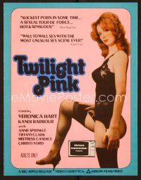 1f643 TWILIGHT PINK pressbook '81 full-length Veronica Hart in sexy black lingerie & nylons!