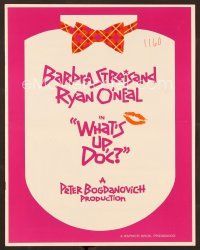 1f658 WHAT'S UP DOC pressbook '72 Barbra Streisand, Ryan O'Neal, directed by Peter Bogdanovich!