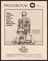 1f664 WICKER MAN pressbook '74 Christopher Lee, sexy naked Britt Ekland, cult horror classic!