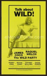 1f665 WILD PARTY pressbook '75 different image of super sexy Raquel Welch, talk about wild!