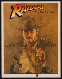1f120 RAIDERS OF THE LOST ARK promo brochure '81 art of adventurer Harrison Ford by Richard Amsel!