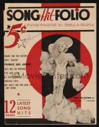 1f148 SONG HIT FOLIO Vol 1 No 5 magazine '35 full-length image of sexy glamorous Mae West!